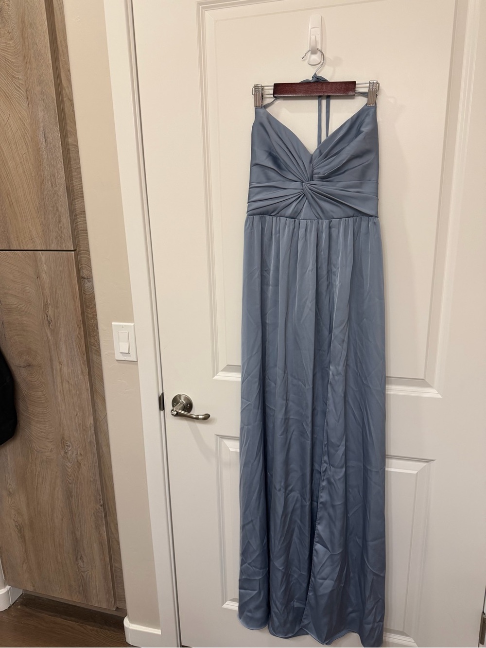 Azazie Dusty Blue Strappy Maxi Dress